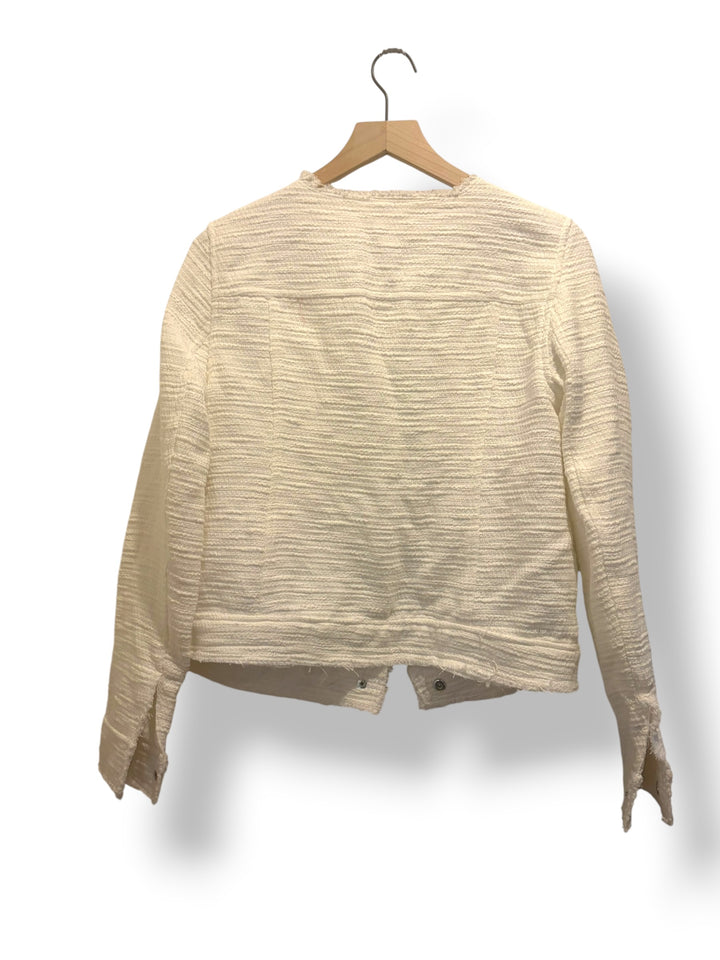 Catherine Malandrino White Tweed Frayed Blazer Jacket Size S NWT Preppy