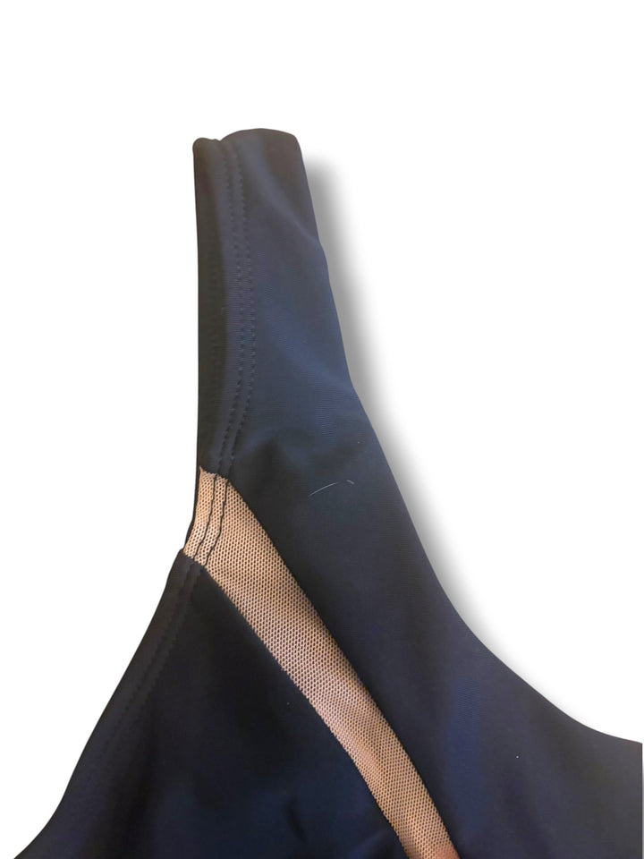 Hunkemöller Black Mesh Illusion One Shoulder One Piece Swimsuit Size 8 NWT