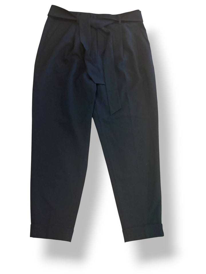 Banana Republic Black Tie Waist Cropped Tapered Pants Size 6 NWT Quiet Luxury