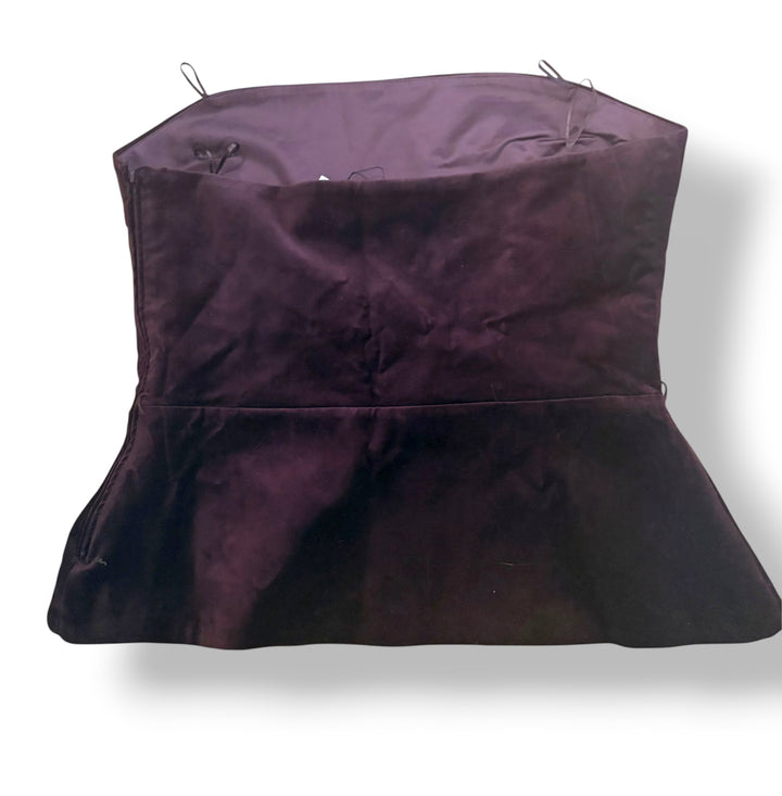 Zara Burgundy Velvet Corset Peplum Top Size L NWT Strapless Cocktail Going Out