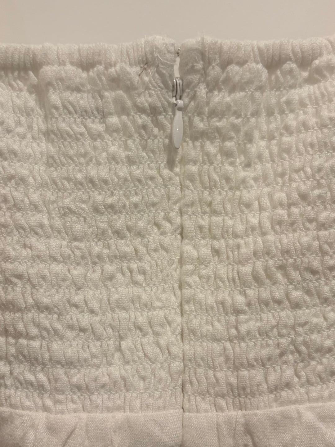 Abercrombie &amp; Fitch White Ruched Linen Blend Mini Dress Size L NWT Resort