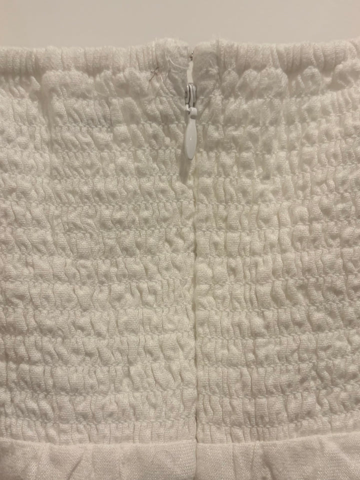 Abercrombie &amp; Fitch White Ruched Linen Blend Mini Dress Size L NWT Resort