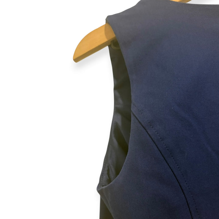 Isaac Mizrahi Live Navy Blue Sheath Dress 2P V Neck Sleeveless Workwear