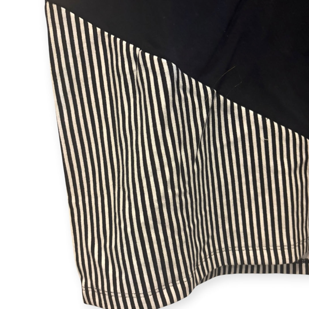 Sport Savvy Black &amp; White Striped Asymmetrical Collared Dress – Size XXS
