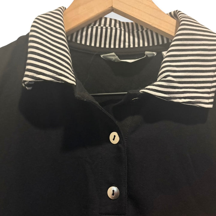 Sport Savvy Black &amp; White Striped Asymmetrical Collared Dress – Size XXS