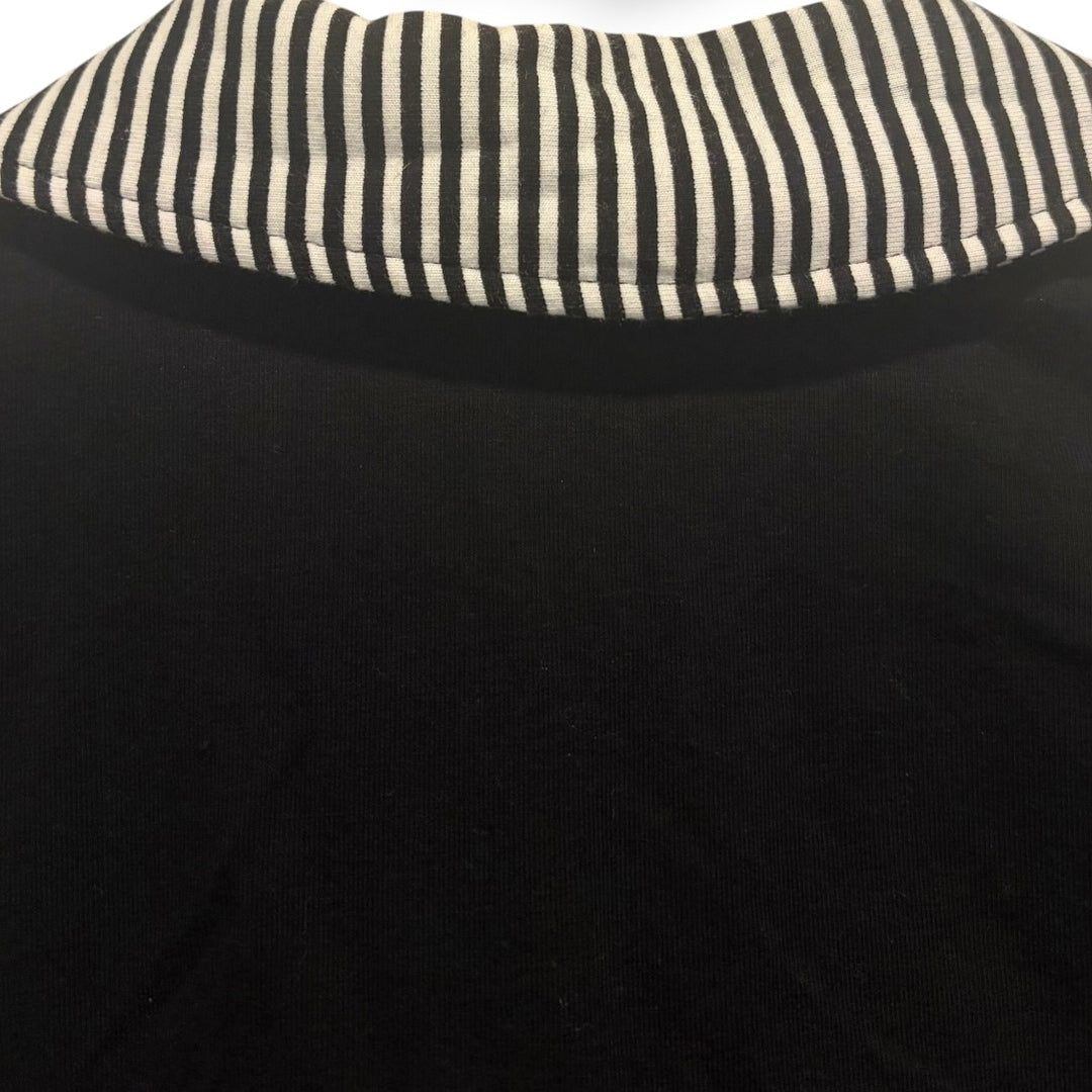 Sport Savvy Black &amp; White Striped Asymmetrical Collared Dress – Size XXS