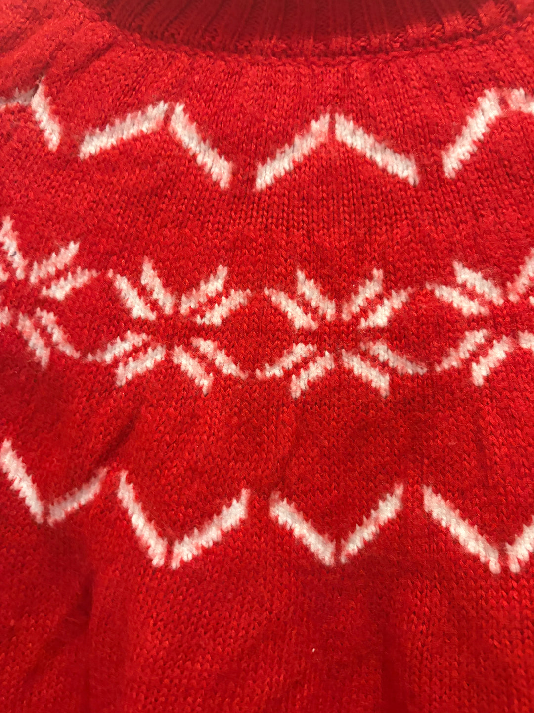 Kate And Mallory Red White Snowflake Fair Isle Christmas Sweater Small