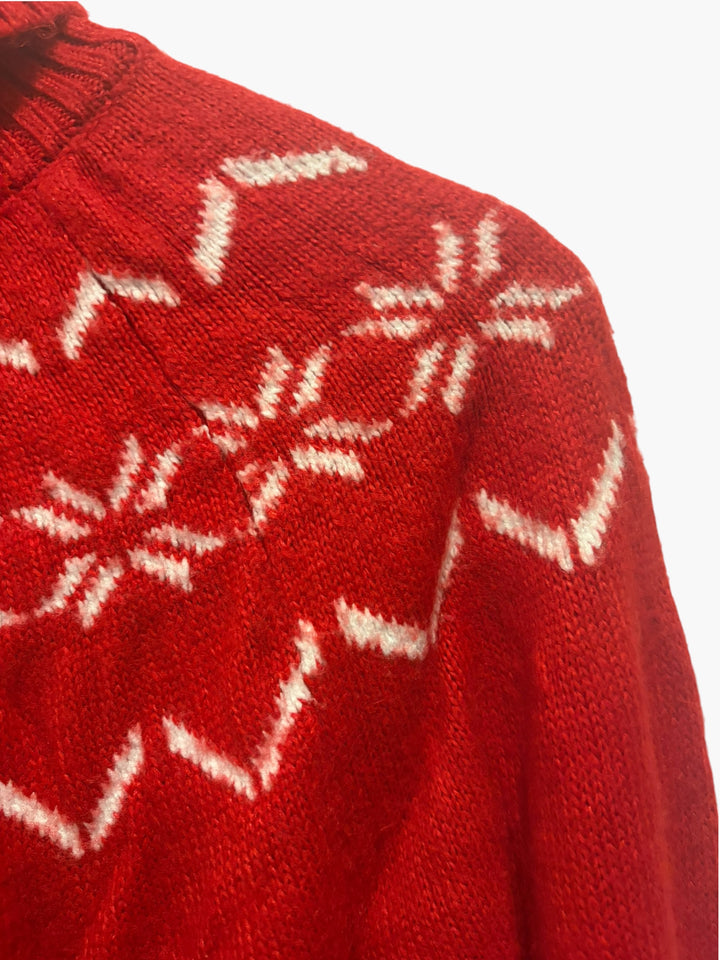 Kate And Mallory Red White Snowflake Fair Isle Christmas Sweater Small