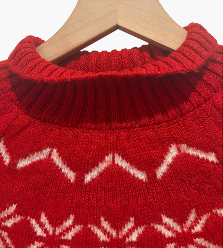 Kate And Mallory Red White Snowflake Fair Isle Christmas Sweater Small