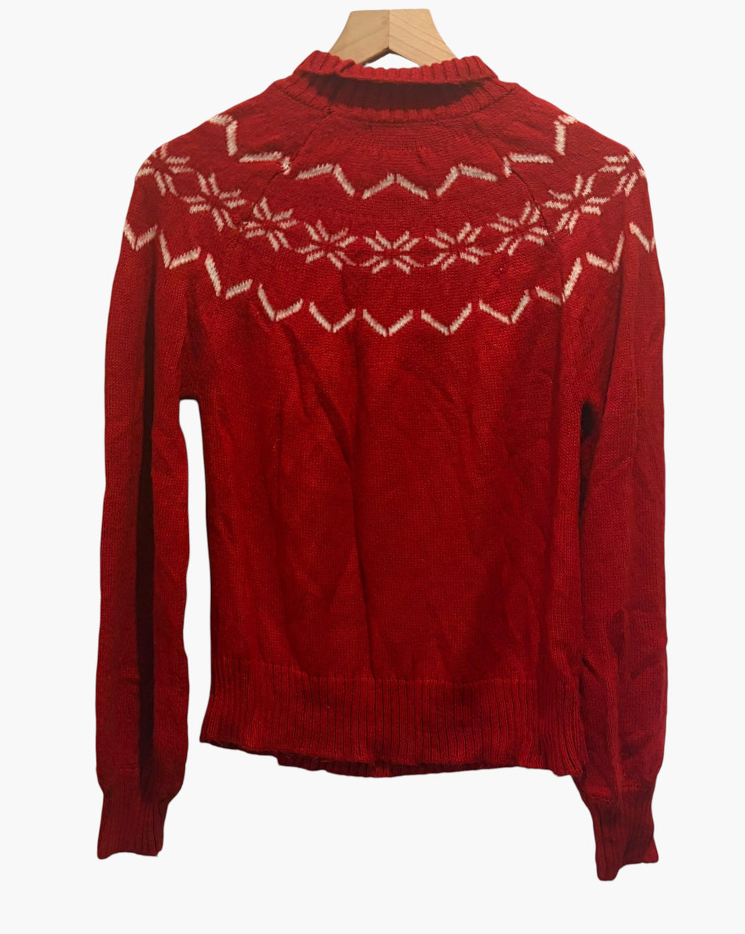 Kate And Mallory Red White Snowflake Fair Isle Christmas Sweater Small