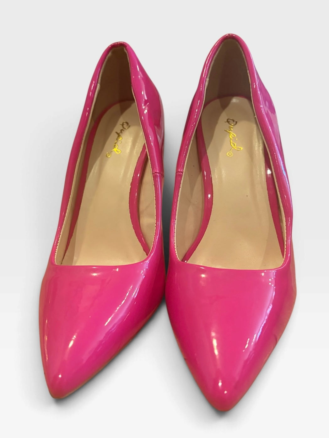 Qupid Hot Pink Patent Pointed Toe Stiletto Pumps Size 6 Barbiecore Y2K Heels