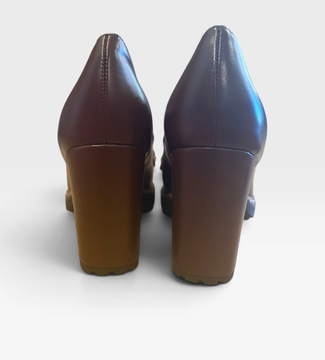 Naturalizer Womens Brown Platform Penny Loafers Chunky Heel Size 6M