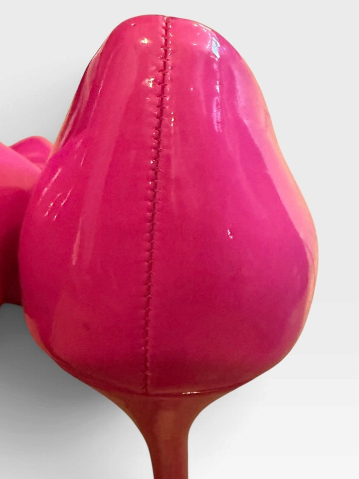 Qupid Hot Pink Patent Pointed Toe Stiletto Pumps Size 6 Barbiecore Y2K Heels
