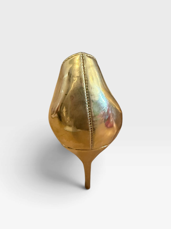 Elisabet Tang Gold Metallic Pointed Toe Stiletto Heels Size 6 Party Shoes