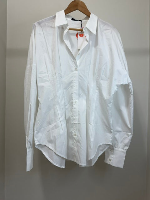 Cider White Pleated Waist Button Down Tunic Blouse NWT XL