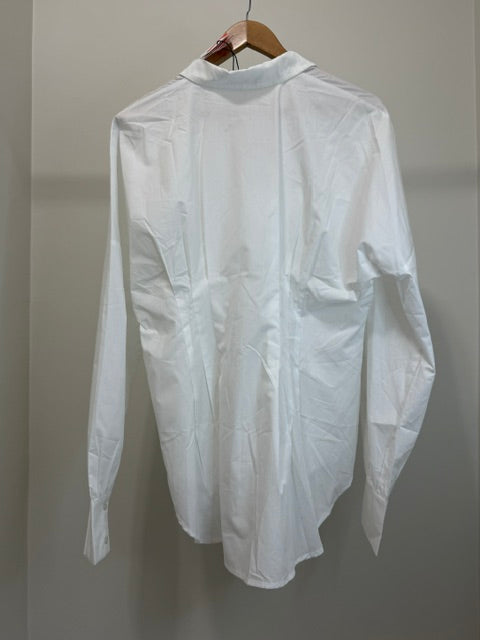 Cider White Pleated Waist Button Down Tunic Blouse NWT XL