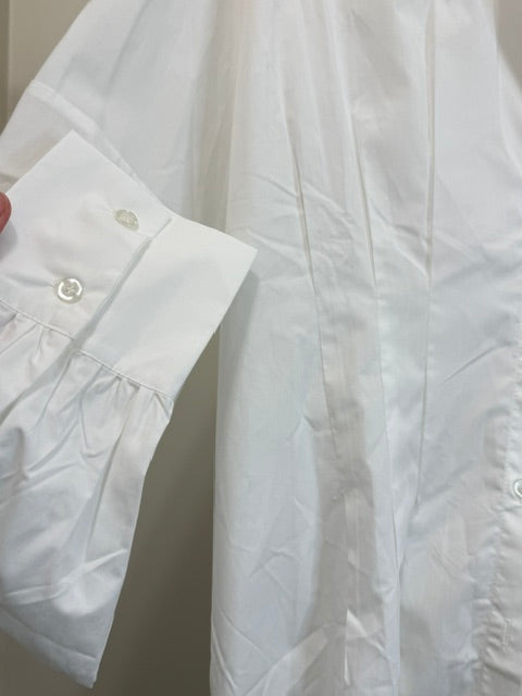 Cider White Pleated Waist Button Down Tunic Blouse NWT XL