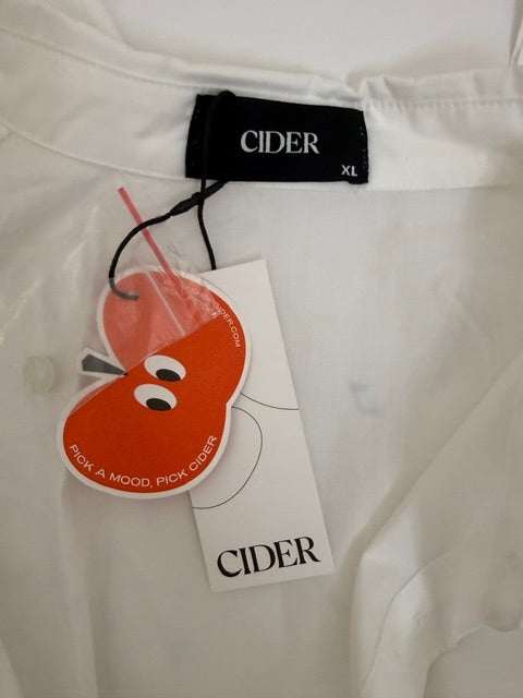 Cider White Pleated Waist Button Down Tunic Blouse NWT XL