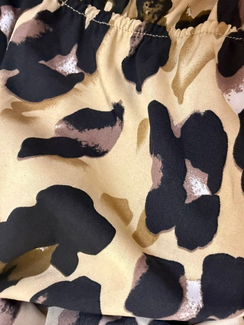 SHEIN Curve Leopard Print Off Shoulder Romper 0XL