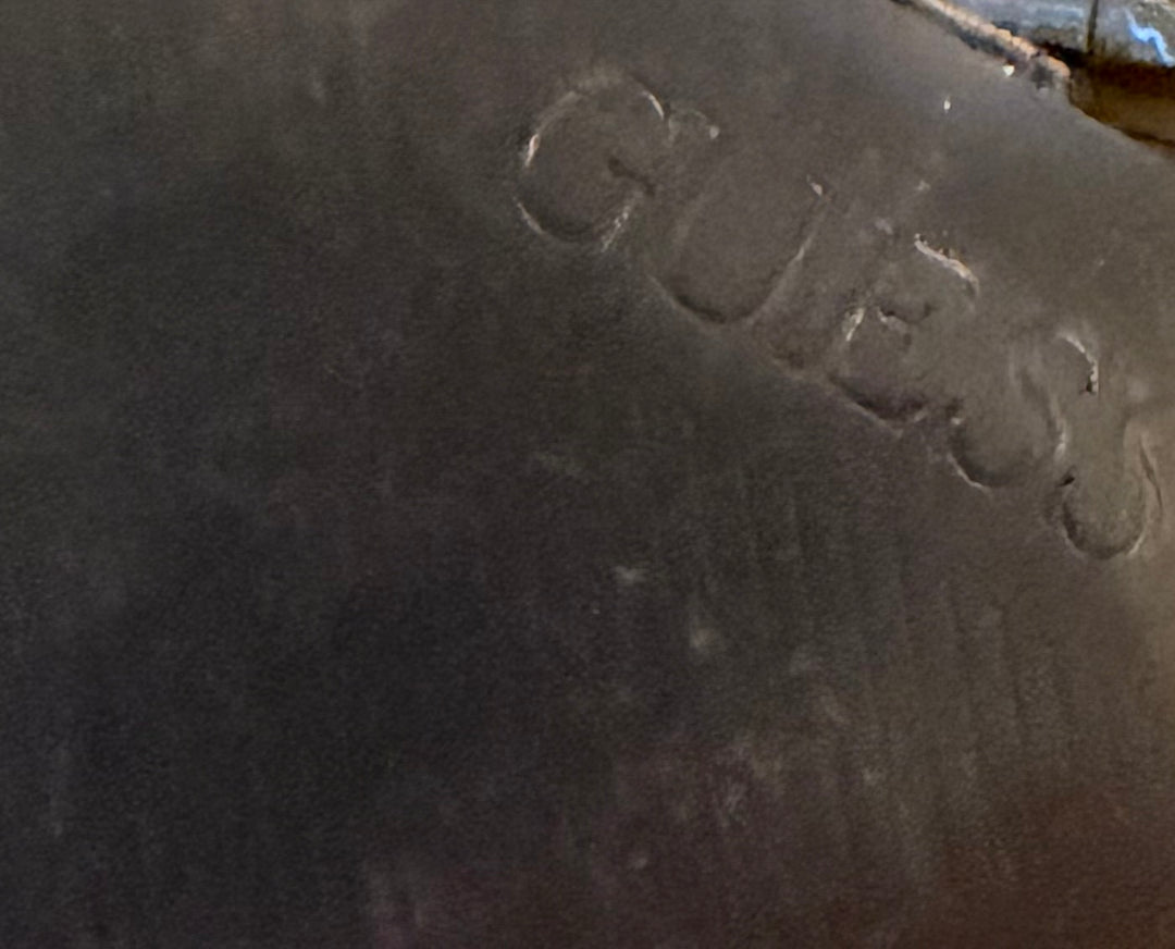 GUESS Black Patent Peep Toe Stiletto Heels 6 Y2K Pinup Rockabilly Pumps