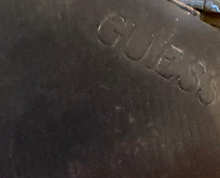 GUESS Black Patent Peep Toe Stiletto Heels 6 Y2K Pinup Rockabilly Pumps