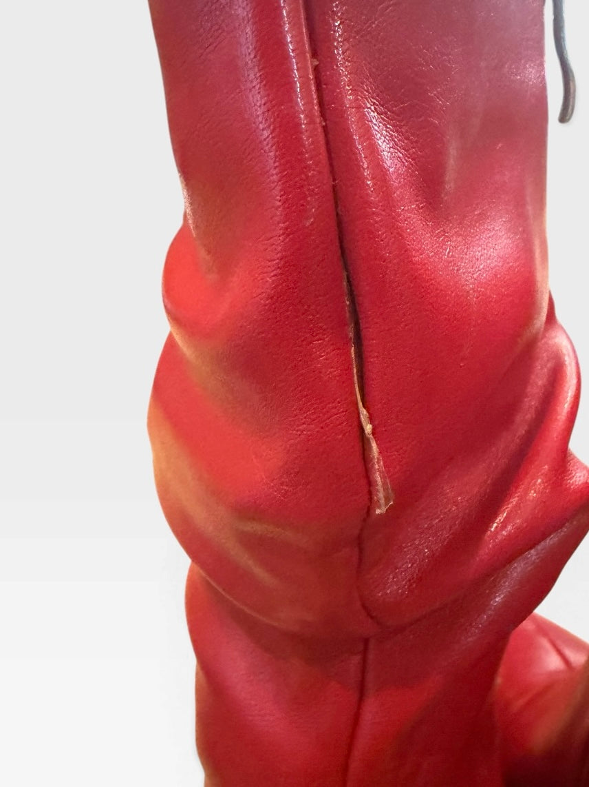 Vivian V Red Slouchy Pointed Toe Stiletto Boots Size 6 Y2K Retro