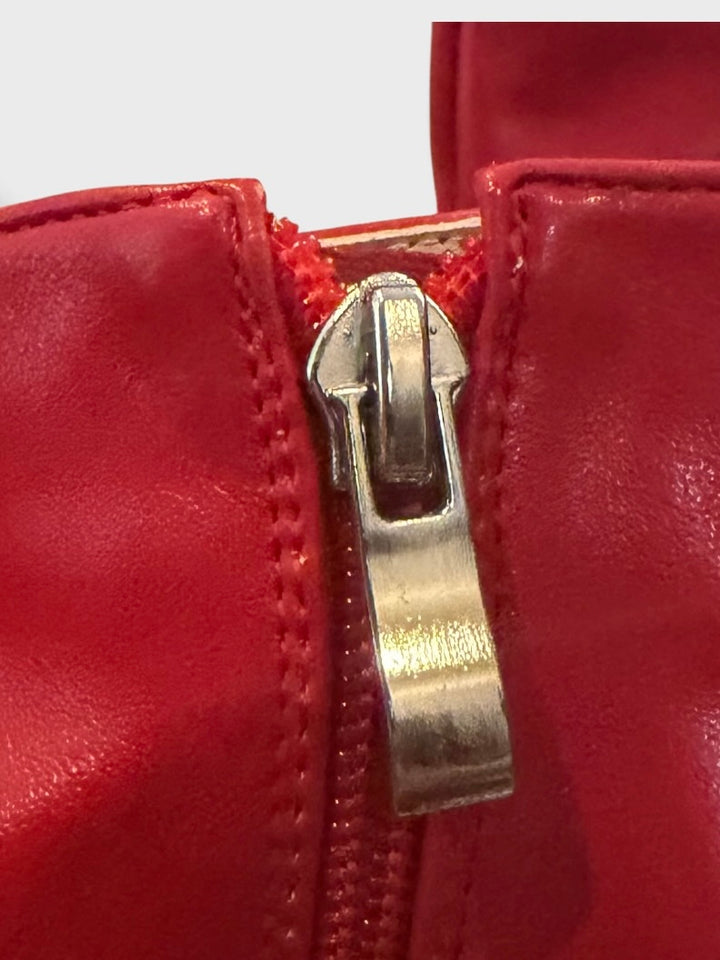 Vivian V Red Slouchy Pointed Toe Stiletto Boots Size 6 Y2K Retro