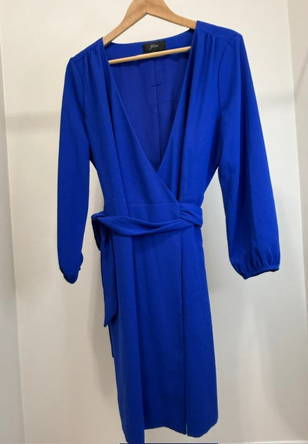 J.Crew Royal Blue Wrap Dress Sz14