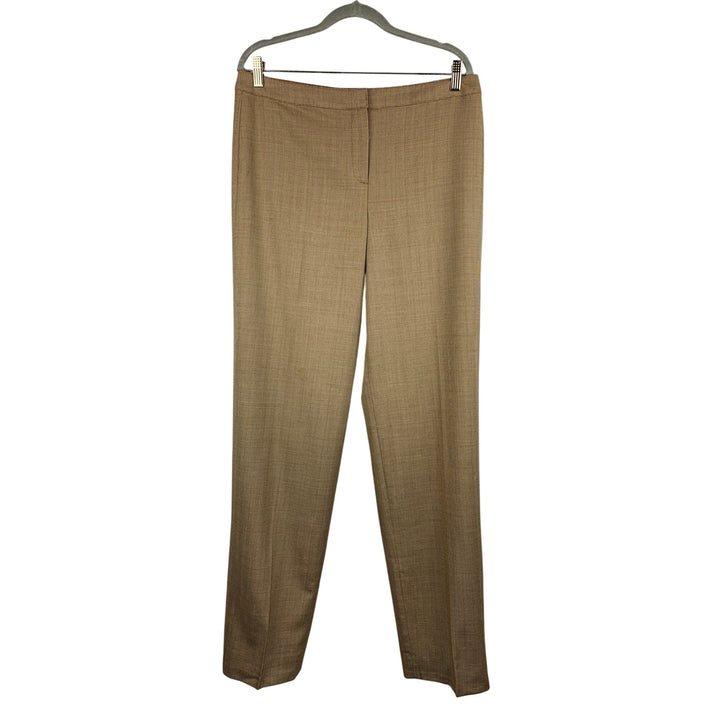 St. John Womens Size 12 Taupe Chevron Patterned Dress Pants