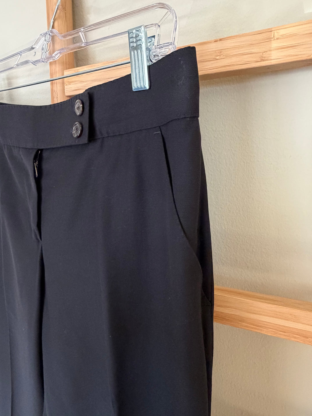 Vintage Louis Vuitton Black Wool Trousers Size 40 Made in France