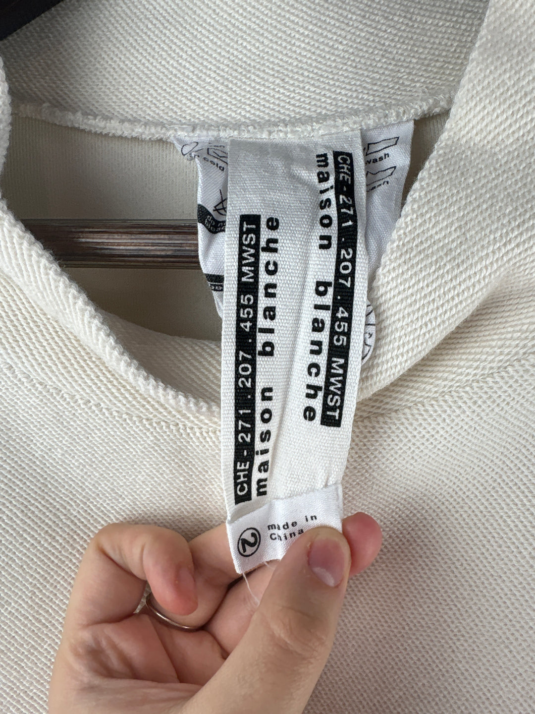 Women’s Maison Blanche Size 2 Cream Long Sleeve Thermal