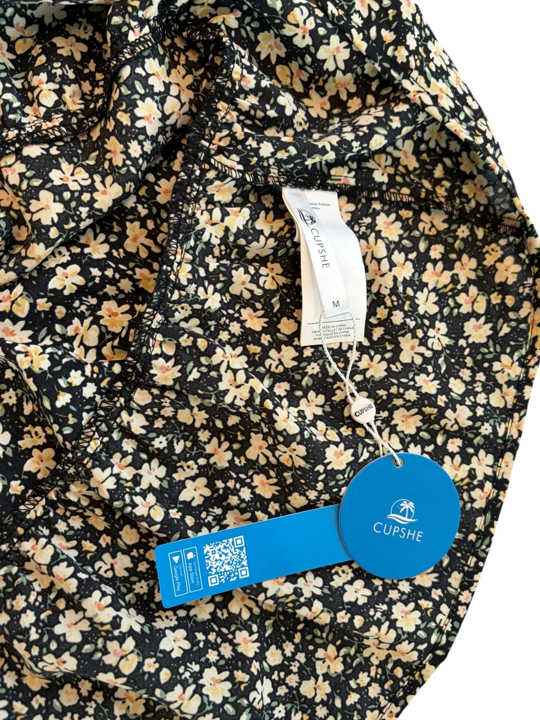 Cupshe Black Floral Ruffle Sleeve Women's Mini Dress Size M