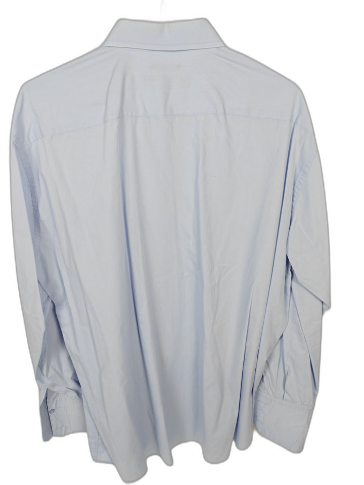 Stacy Adams Men's Light Blue French Cuff Dress Shirt 18.5 36/37 Regular Fit Button Front