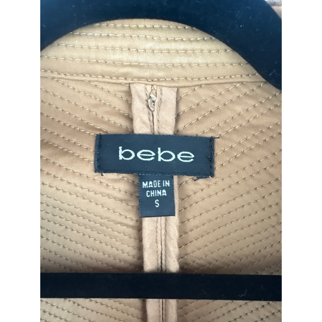 Bebe Womens Tan Leather Jacket Size S