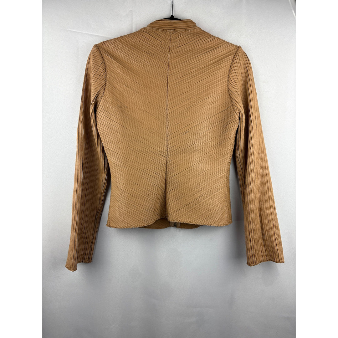 Bebe Womens Tan Leather Jacket Size S