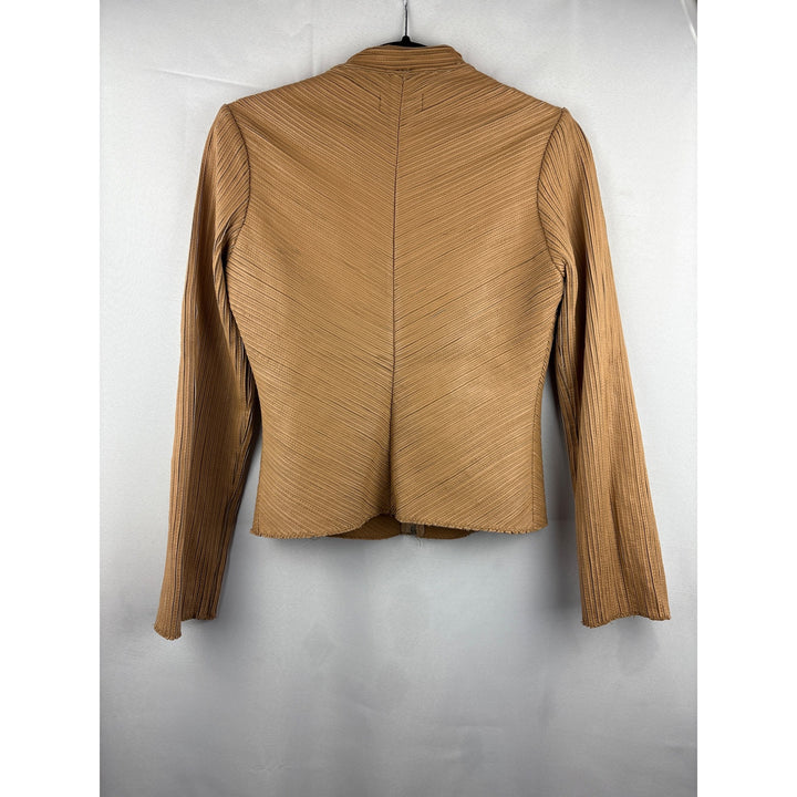 Bebe Womens Tan Leather Jacket Size S