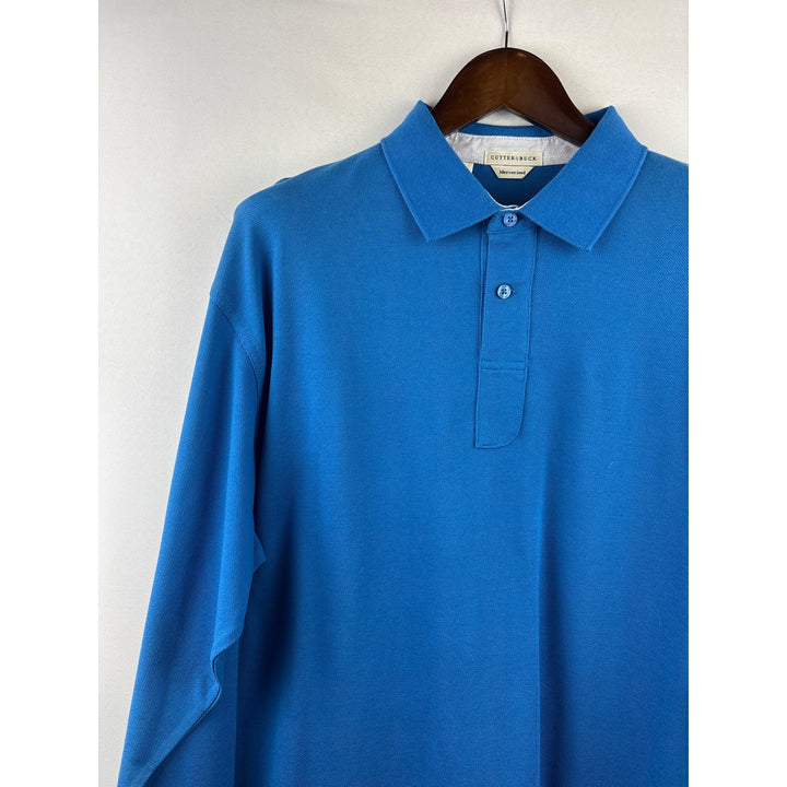 Men’s Cutter & Buck Large Blue Long Sleeve Polo Shirt