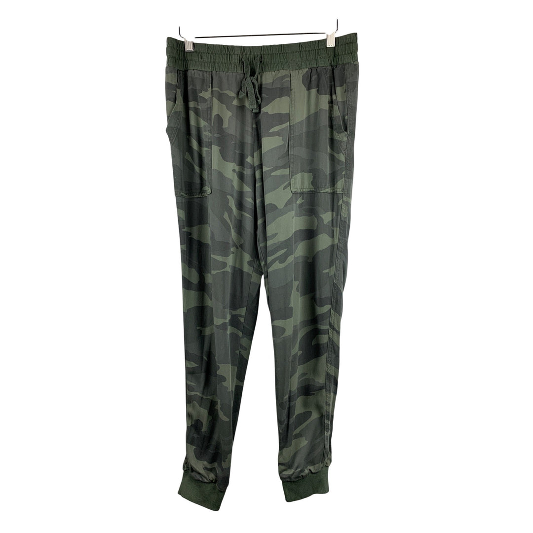 Splendid Camo Print Jogger Pants M Rayon Womens Green Made In Bangladesh