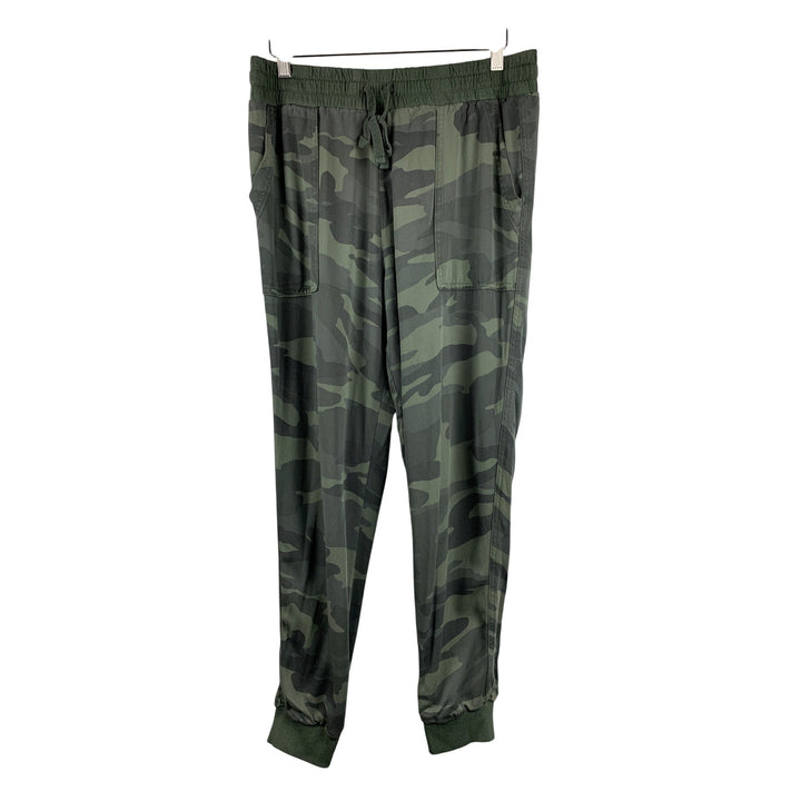 Splendid Camo Print Jogger Pants M Rayon Womens Green Made In Bangladesh