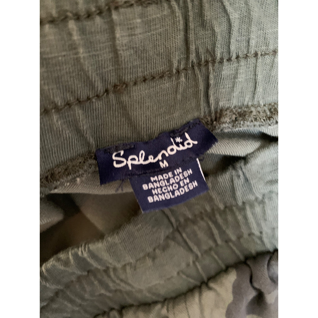 Splendid Camo Print Jogger Pants M Rayon Womens Green Made In Bangladesh