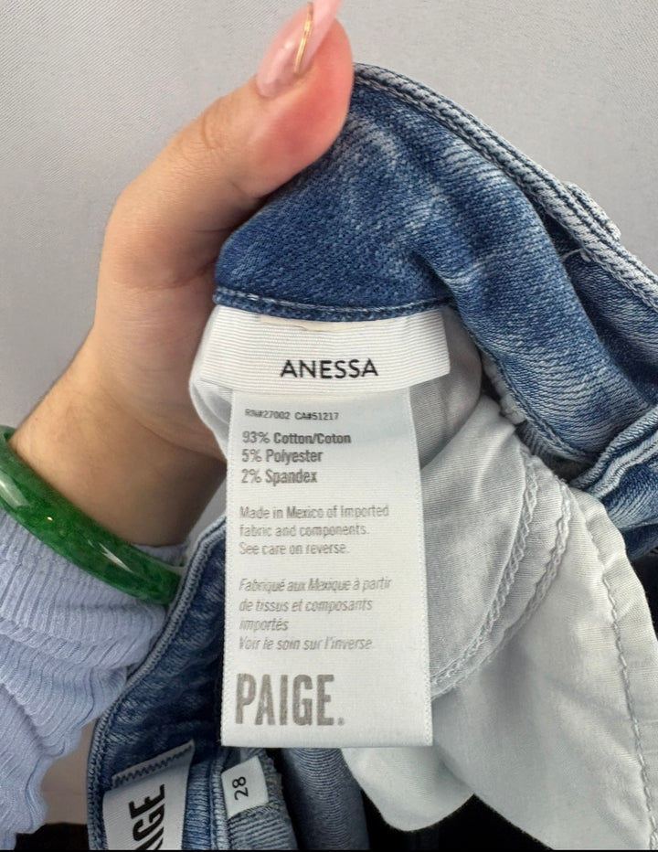 Women’s Paige Size 28 Light Wash Blue Wide Leg Jeans