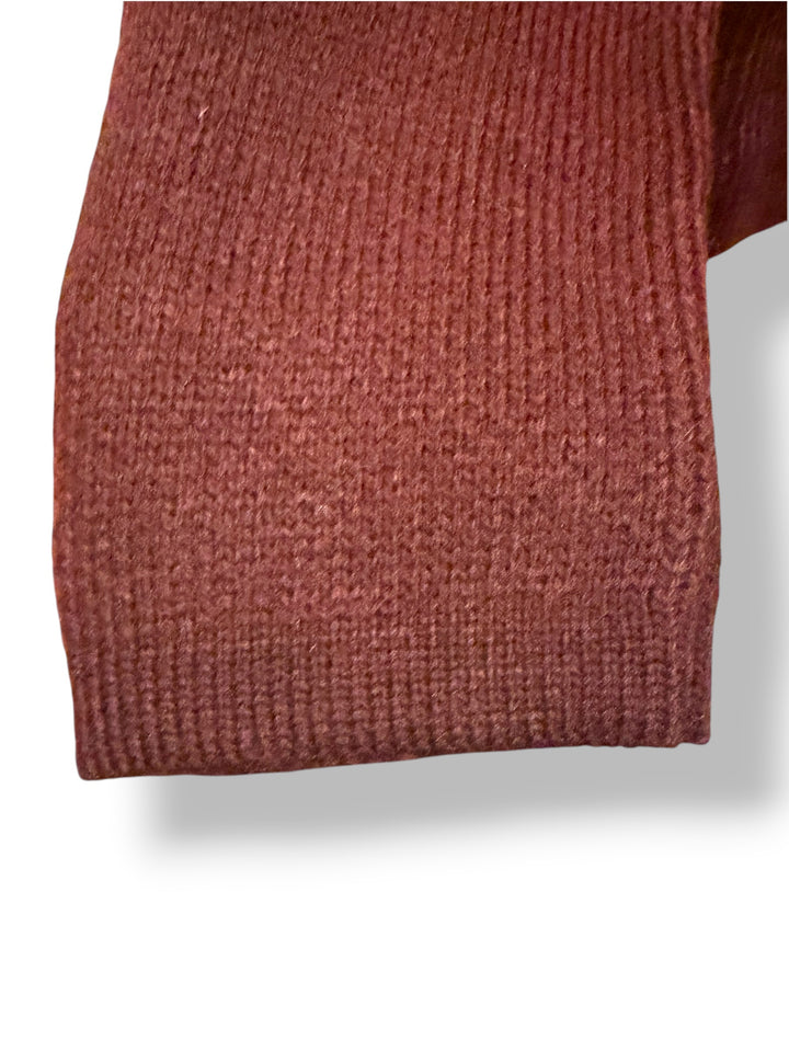 Zara Burgundy Maroon Gold Button Cardigan Sweater Size L NWT Quiet Luxury