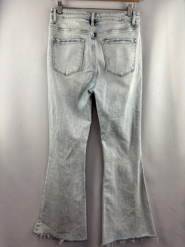 Women’s Risen Jeans Size 9/29 Acid Wash Distressed Flare Jeans