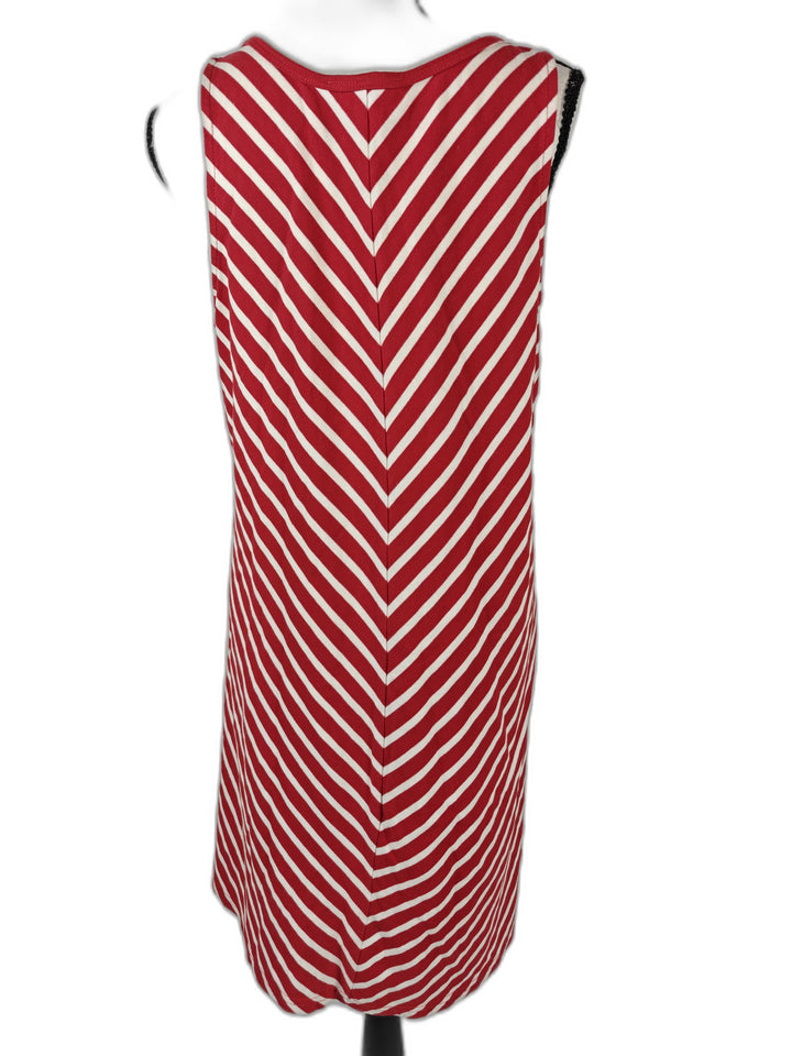 Women’s Beach Lunch Lounge A-Line Tank Dress Red White Stripe Size S/P