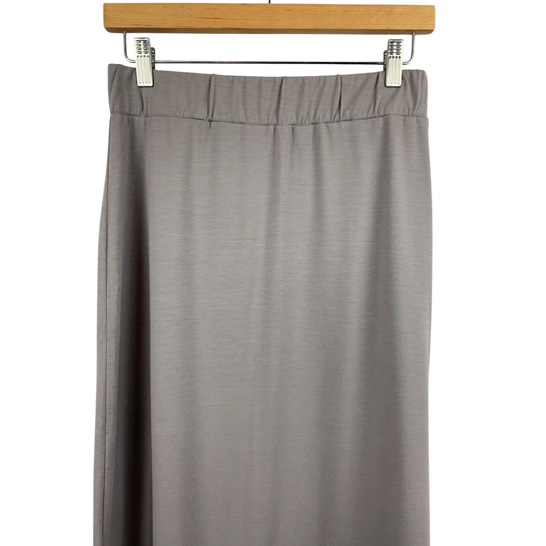 Susan Graver Womens Long Maxi Skirt XSP Gray