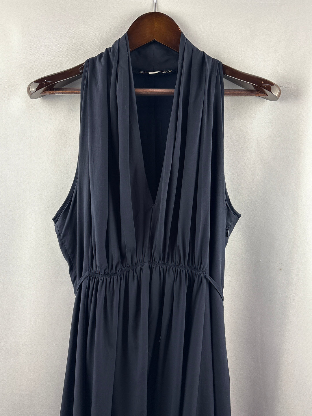 Women’s Molly Bracken Large Dark Navy Cowlneck Midi Dress