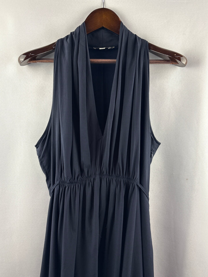 Women’s Molly Bracken Large Dark Navy Cowlneck Midi Dress