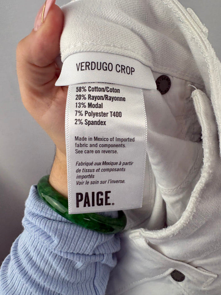 Women’s Paige Size 29 White Distressed Skinny Jeans