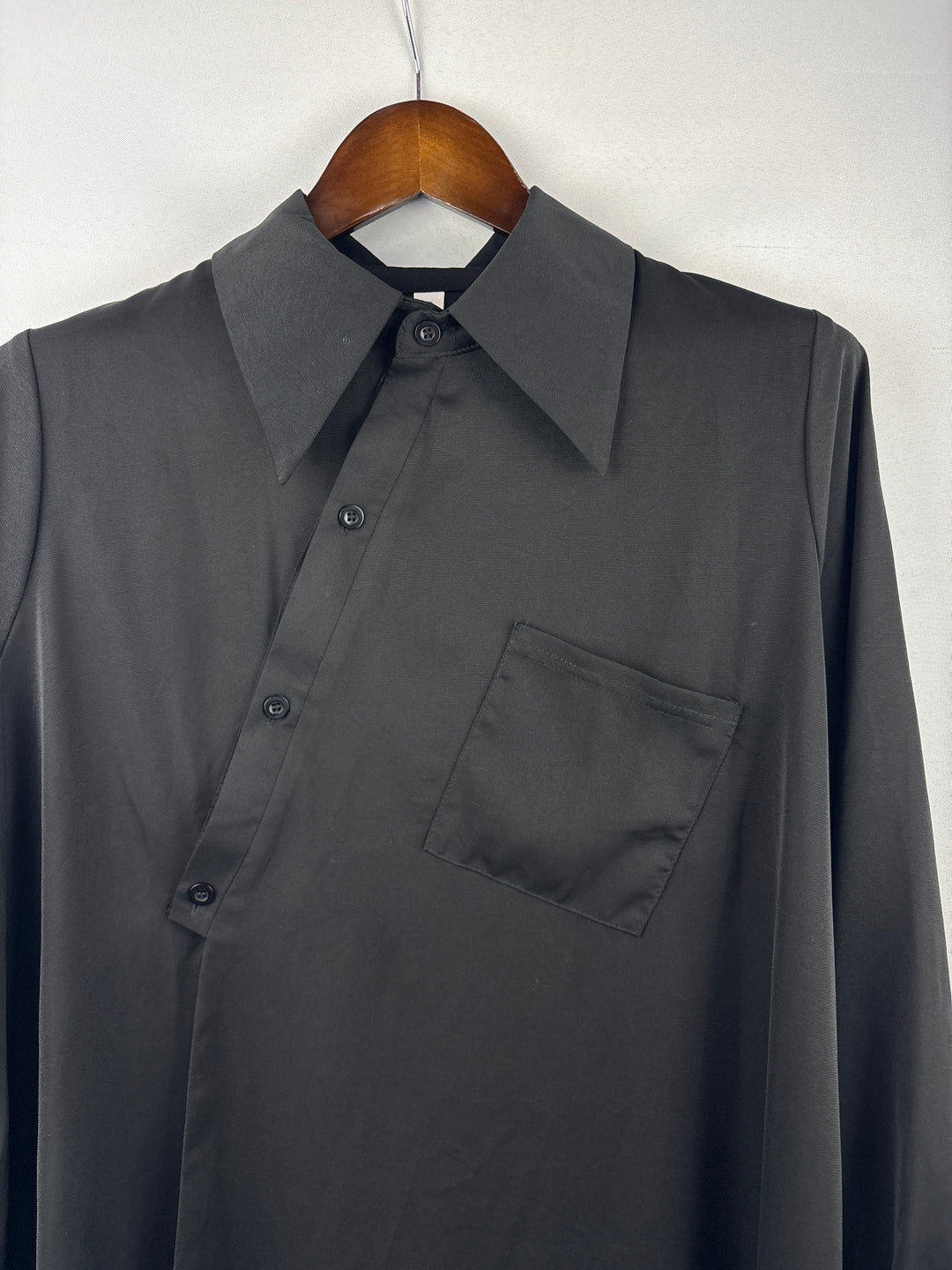 Women’s Ellazhu Black Asymmetrical Buttoned Shirt
