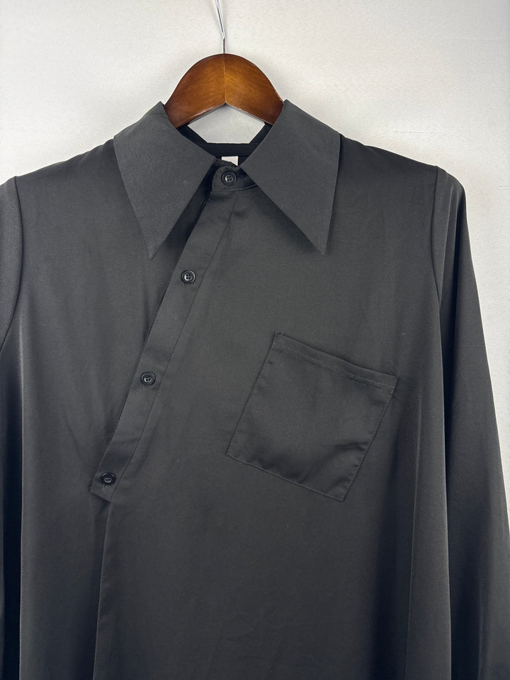 Women’s Ellazhu Black Asymmetrical Buttoned Shirt